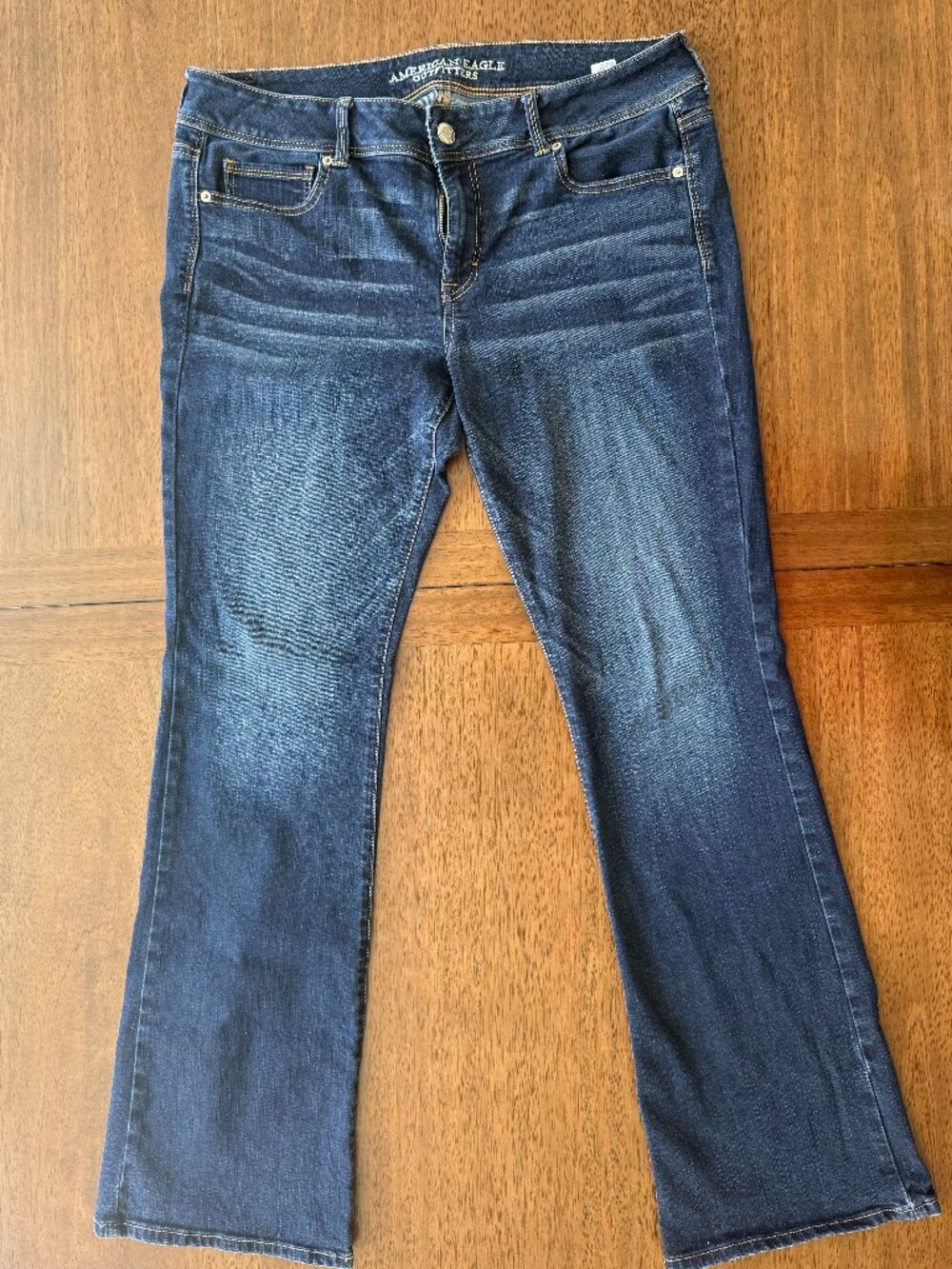 American Eagle Outfitters Dark Wash Bootcut Jeans Women's Size 16 Long Stretch